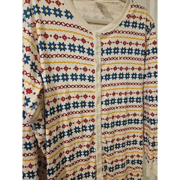 Hanna Andersson Adult Unisex Fair Isle Holiday Union Suit One Piece Pajamas Med - Picture 3 of 7